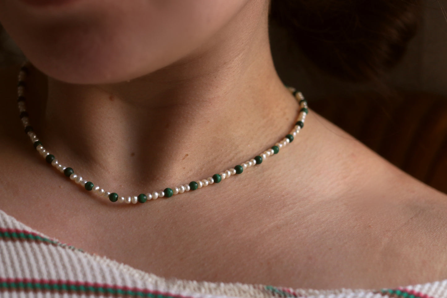 Malachite & Pearl Necklace