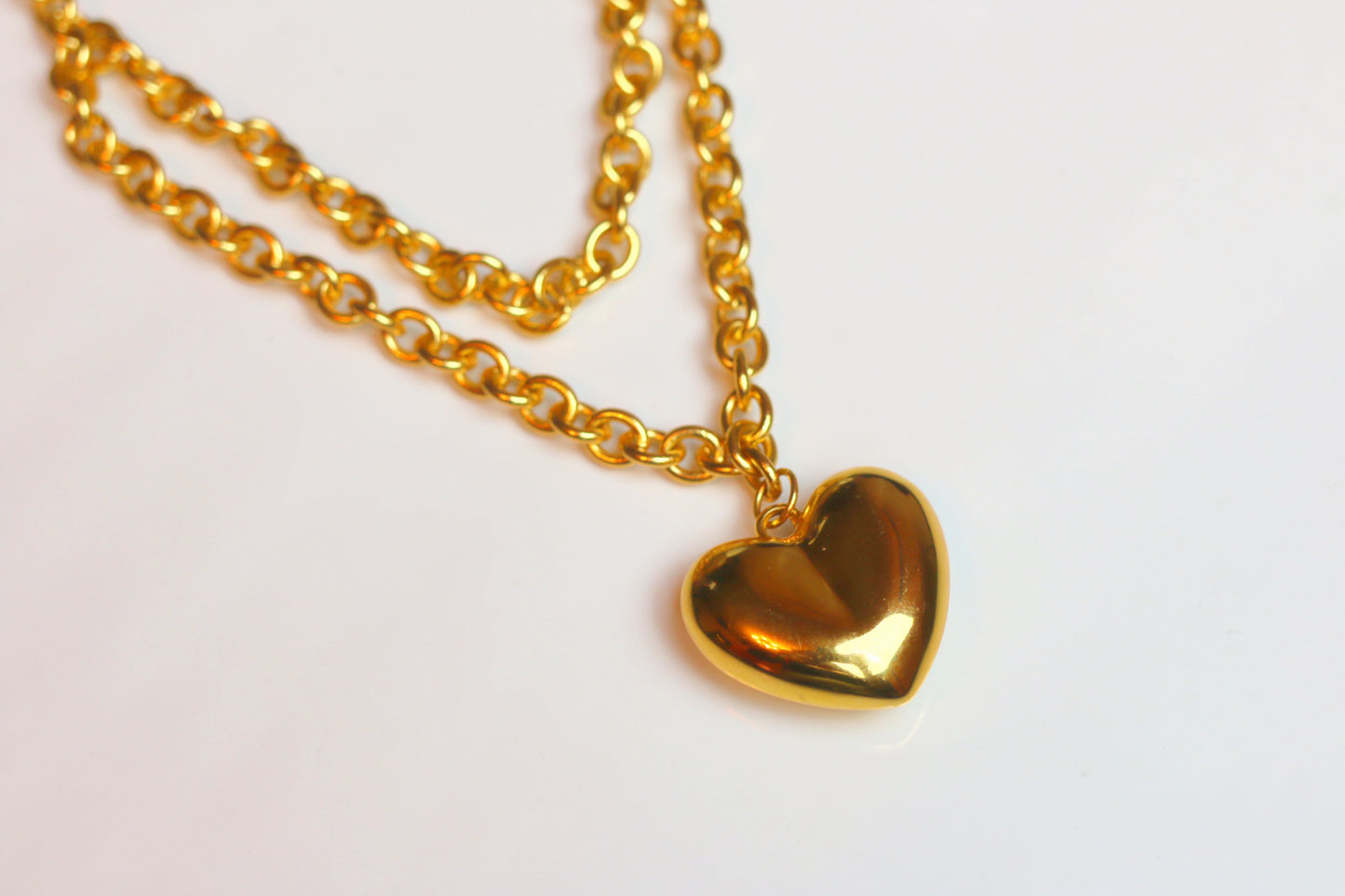 Vintage Puffy Heart Necklace