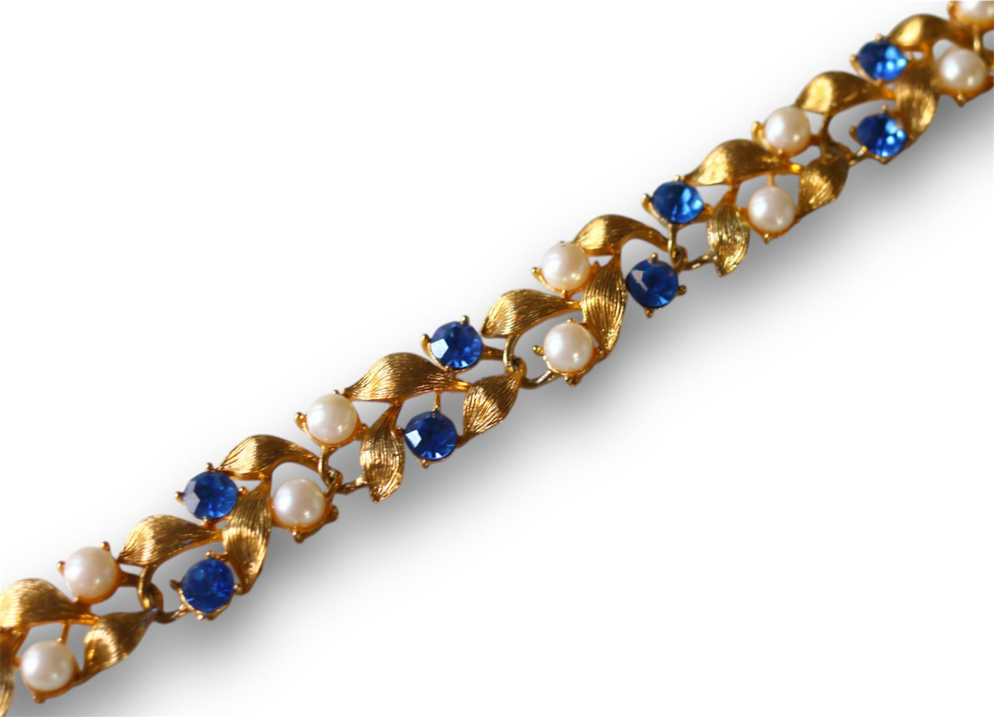 1950’s Blue Crystal Pearl Bracelet