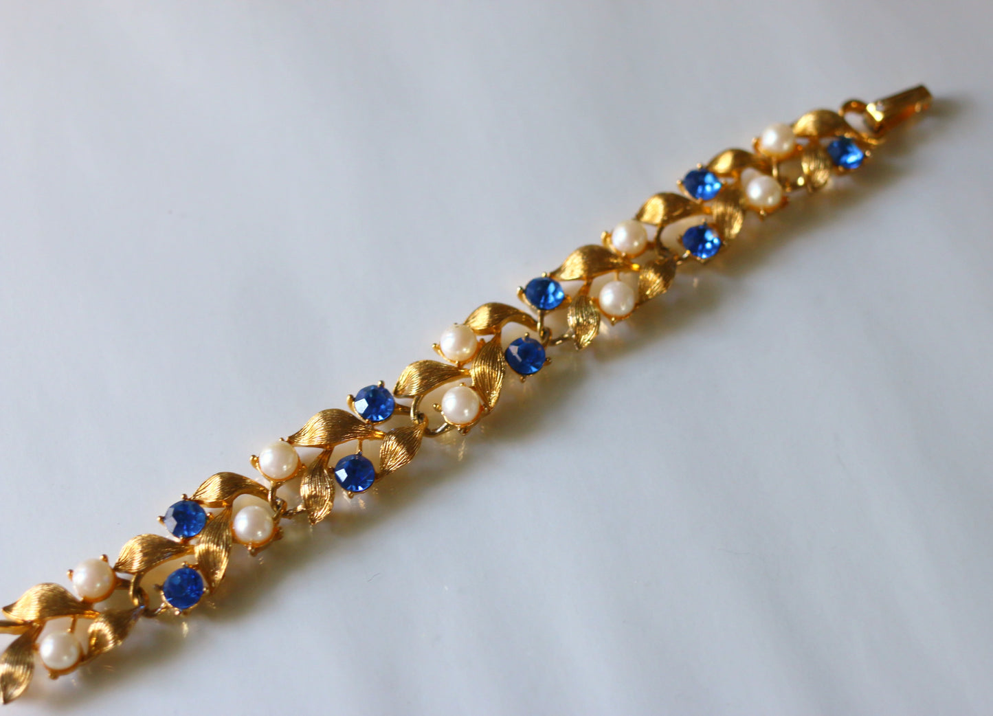 1950’s Blue Crystal Pearl Bracelet